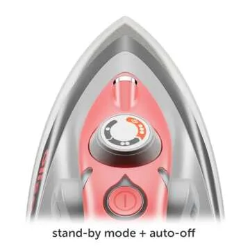 Oliso M3Pro Project Steam Iron with Solemate - for Sewing, Quilting, Crafting, and Travel | 1000 Watt Ceramic Soleplate Steam Iron | Coral