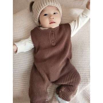 Auro Mesa Vintage Baby Boy Knitted Outfits Overalls Romper Toddler Little Infant Photoshoot Props Clothes