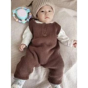 Auro Mesa Vintage Baby Boy Knitted Outfits Overalls Romper Toddler Little Infant Photoshoot Props Clothes