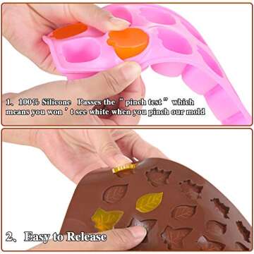 3D Fall Candy Molds for Halloween Pumpkin and Leaf