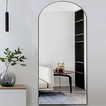 KIAYACI Arched Full Length Mirror Over Sized Floor Mirror with Stand Bedroom Dressing Mirror Full Bo...