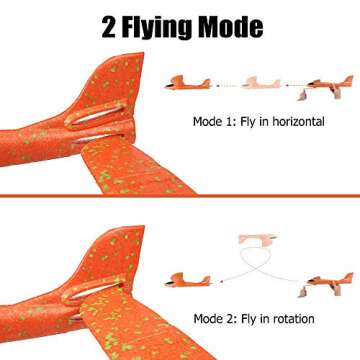 4 Pack Airplane Toys - Upgrade 17.5" Foam Glider Planes for Kids