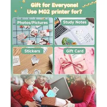 Phomemo Sticker Printer- Mini Printer M02 Print Pod Thermal Printer Sticker Maker Inkless Pocket Pri...