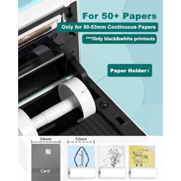 Phomemo Sticker Printer- Mini Printer M02 Print Pod Thermal Printer Sticker Maker Inkless Pocket Printer Bluetooth Printer for Learning Assistance, Study Notes, Photos, Work, Receipts