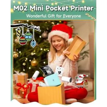 Phomemo Sticker Printer- Mini Printer M02 Print Pod Thermal Printer Sticker Maker Inkless Pocket Printer Bluetooth Printer for Learning Assistance, Study Notes, Photos, Work, Receipts