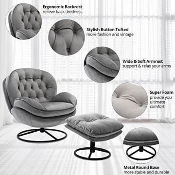 Stylish Velvet Swivel Accent Chair Set for Modern Homes