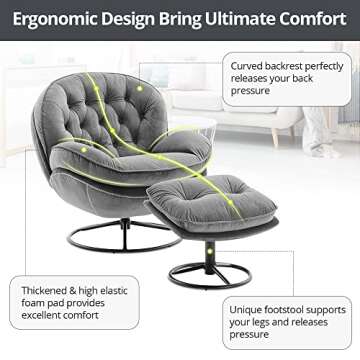 Stylish Velvet Swivel Accent Chair Set for Modern Homes