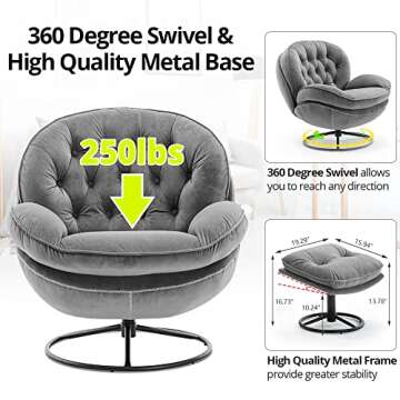 Stylish Velvet Swivel Accent Chair Set for Modern Homes