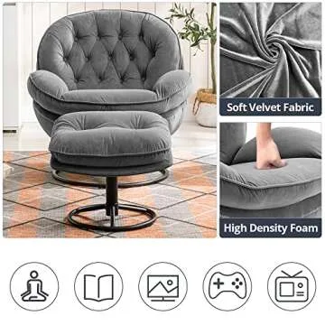 Stylish Velvet Swivel Accent Chair Set for Modern Homes