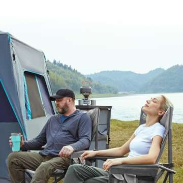 TIMBER RIDGE Oversized Folding Camping Chair High Back Heavy Duty for Adults Support up to 500lbs wi...