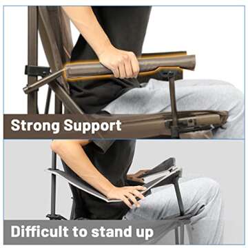 TIMBER RIDGE Oversized Folding Camping Chair High Back Heavy Duty for Adults Support up to 500lbs with Cup Holder, Side Pocket Cooler Bag