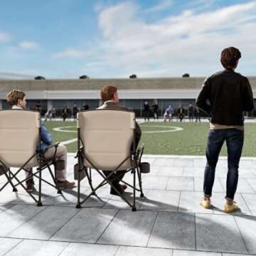 TIMBER RIDGE Oversized Folding Camping Chair High Back Heavy Duty for Adults Support up to 500lbs with Cup Holder, Side Pocket Cooler Bag