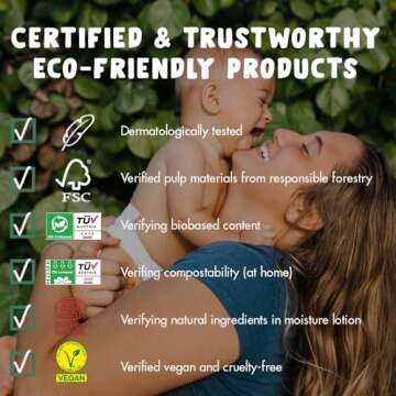 Eco by Naty Baby Wipes Unscented - 100% Compostable and Plant-Based Wipes, Good for Babies and Newborn Sensitive Skin (168 Count - 3 packs of 56)