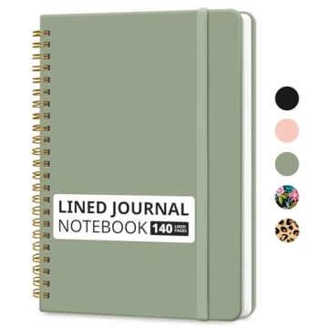Lined Spiral Journal Notebook for Women & Men, 140 Pages, College Ruled Hardcover Notebook for Work ...