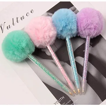 4pcs Diamond Drill Pom Pom Nail Art Pens for Creative Perfection