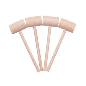4 Pcs Wooden Crab Lobster Mallets Seafood Hammers