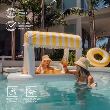 Giant FUNBOY Floating Yellow Cabana for Pool Parties