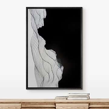 IDEA4WALL Framed Canvas Print - Stylish Geometric Modern Art