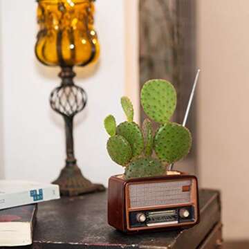 BESTOYARD Retro Creative Radio Shape Flower Pot Retro Flowerpot Succulent Flower Plant Container Des...