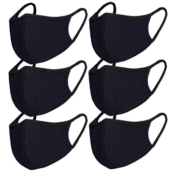 6pcs Black Masks - Windproof, Dustproof & Breathable for Outdoor Sports