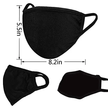 Black Windproof Cotton Masks - 6pcs Outdoor Set