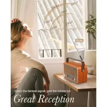 PRUNUS J-120 Vintage Bluetooth Portable Radio