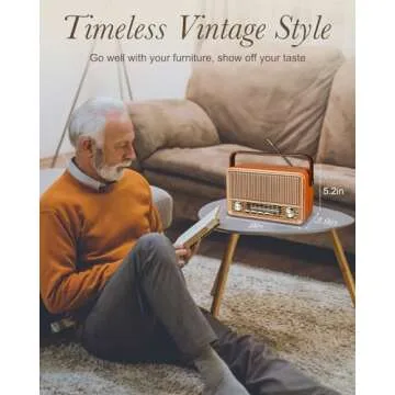 PRUNUS J-120 Vintage Bluetooth Portable Radio