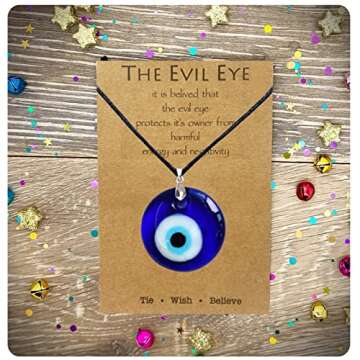Long Tiantian Evil Eye Necklace for Women and Men - Protective Amulet Jewelry