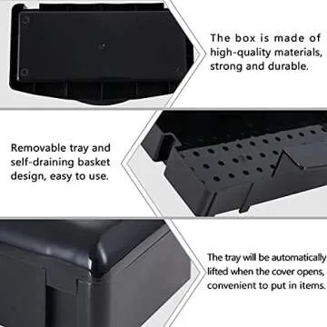 Gusnilo Nail Tool Sterilizer Box Plastic Disinfectant Container Barbicide Disinfectant Tray for Nail Tools, Tweezers, Hair Salon, Spa and Trimmer Manicure Equipment (Black)