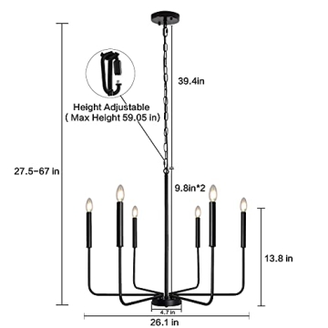 Stylish 6 Light Farmhouse Chandelier for Any Room