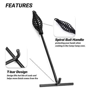 Stanbroil 15" Cast Iron Dutch Oven Lid Lifter