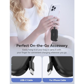 RORRY Portable Charger, 5000mAh Keychain Power Bank for iPhone & AirPods