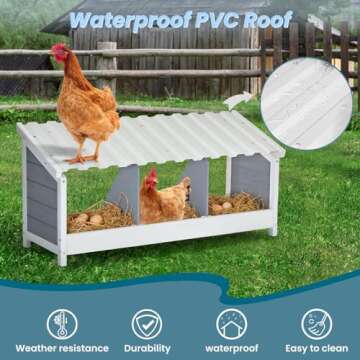 Sturdy PETSFIT Triple Chicken Nesting Box for Your Hens