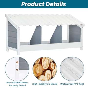 Sturdy PETSFIT Triple Chicken Nesting Box for Your Hens
