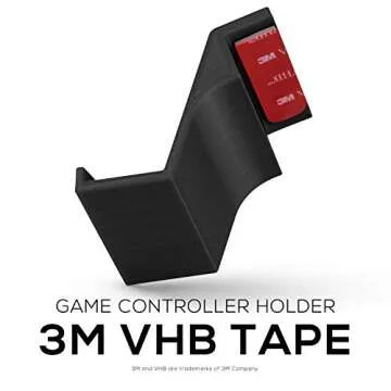 BRAINWAVZ Game Controller Desktop Stand Holder (2 Pack) for XBOX ONE 360 SWITCH PS4 STEAM PC NINTENDO, Universal Gamepad Accessories - No screws, Stick on, Black