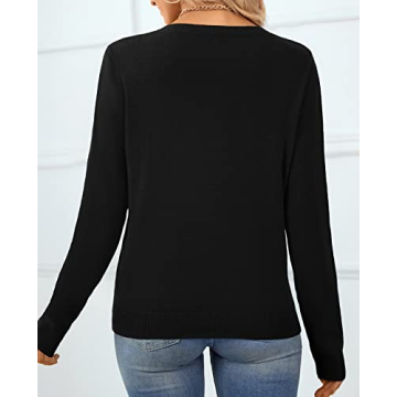 QUALFORT Women's 100% Cotton Crewneck Pullover Sweater - Soft and Versatile