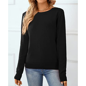 Qualfort Cotton Crewneck Sweater for Women - Stylish Comfort