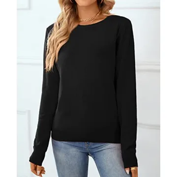 Qualfort Cotton Crewneck Sweater for Women - Stylish Comfort