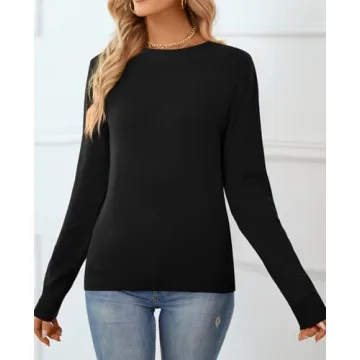 Qualfort Cotton Crewneck Sweater for Women - Stylish Comfort