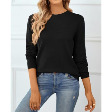 Qualfort Cotton Crewneck Sweater for Women - Stylish Comfort