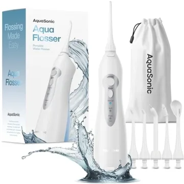 AquaSonic Water Flosser - Cordless Rechargeable Water Flossers for Teeth Cleaning - Waterproof Aqua ...