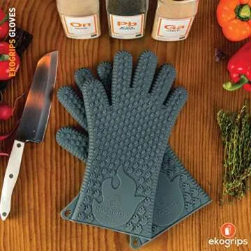 Ekogrips Heat Resistant BBQ Gloves for Cooking and Grilling