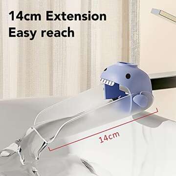 XPECIAL Faucet Extender for Toddlers and Kids, fits Sink spout tub for Kitchen and Bathroom. Promotes Hand Washing, Hygiene Awareness Independence. Cartoon Design w/Universal fits(Blue, Pink, 2PCS)