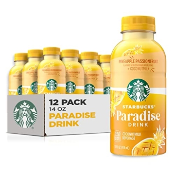 Starbucks Paradise Drink, Pineapple Passionfruit with Coconut Milk - 12 Pack of 14oz Bottles