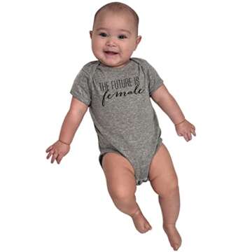 It's Your Day Clothing The Future Is Female Baby Bodysuit - Cute Feminist Girl Power Clothes Announc...