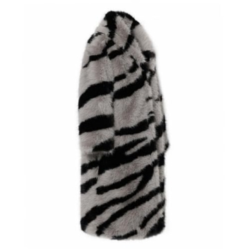 YJKIS Womens Warm Zebra Faux Fur Coat for Winter