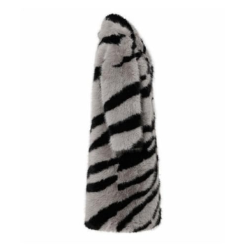 YJKIS Womens Warm Zebra Faux Fur Coat for Winter