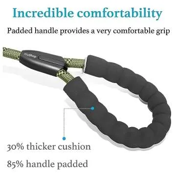 Durable Slip Lead Dog Leash with Padded Handle and Reflective Threads