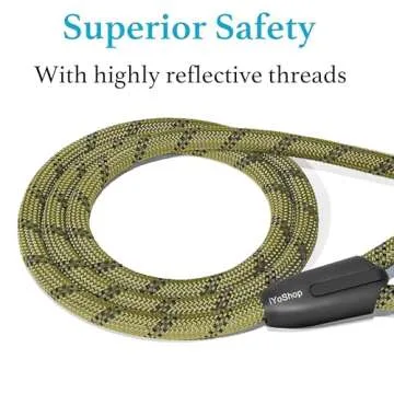 Durable Slip Lead Dog Leash with Padded Handle and Reflective Threads