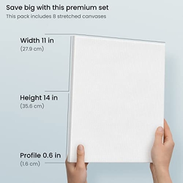 ARTEZA Stretched Canvas for Oil, Acrylic & Gouache Paints